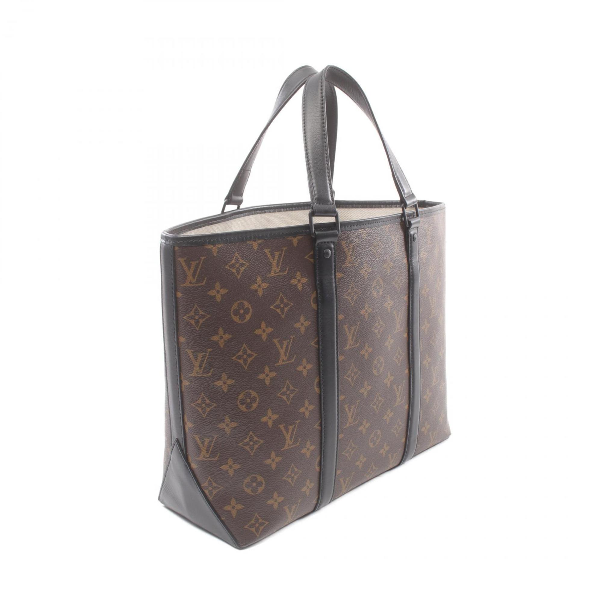 Louis Vuitton LOUIS VUITTON Weekend Tote PM Bag Coated Canvas Leather Monogram Macassar Men's Women's Brown Black M45734