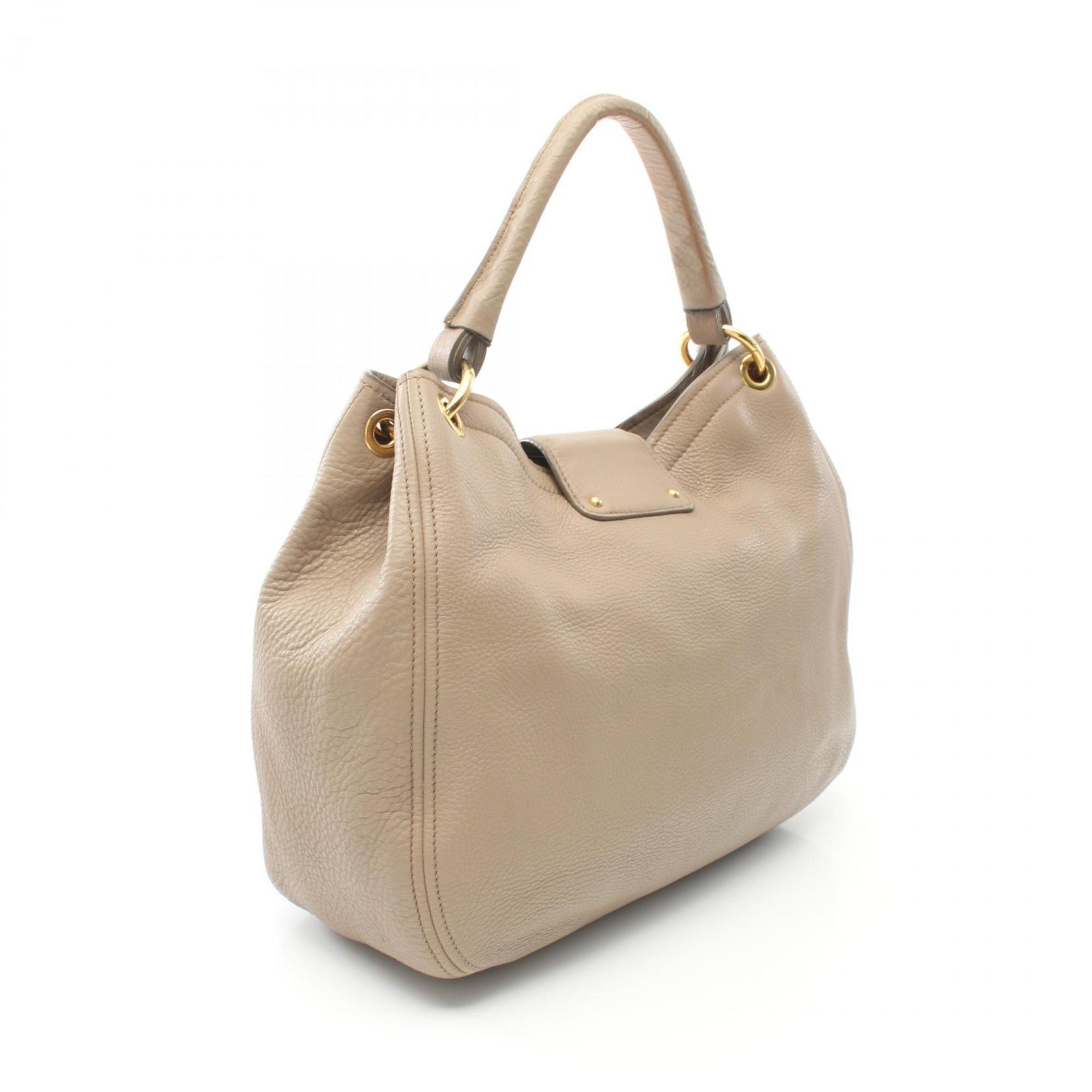 Miu Miu Miu Shoulder Bag Leather Women's Beige