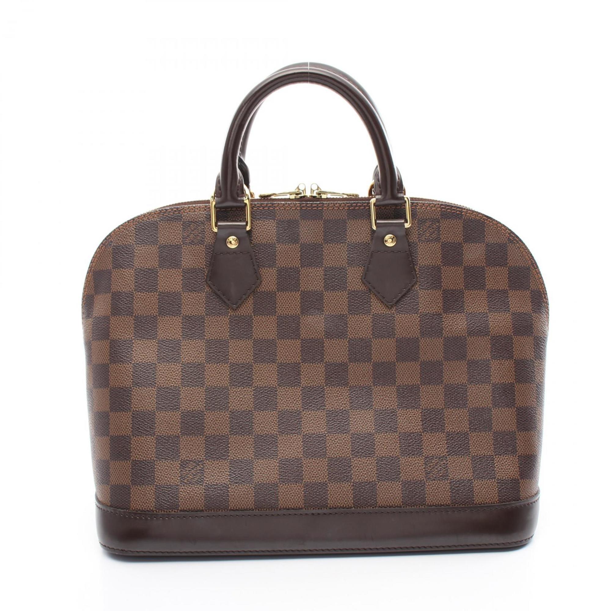 Louis Vuitton Alma Handbag Bag Coated Canvas Leather Damier Women's Brown N51131