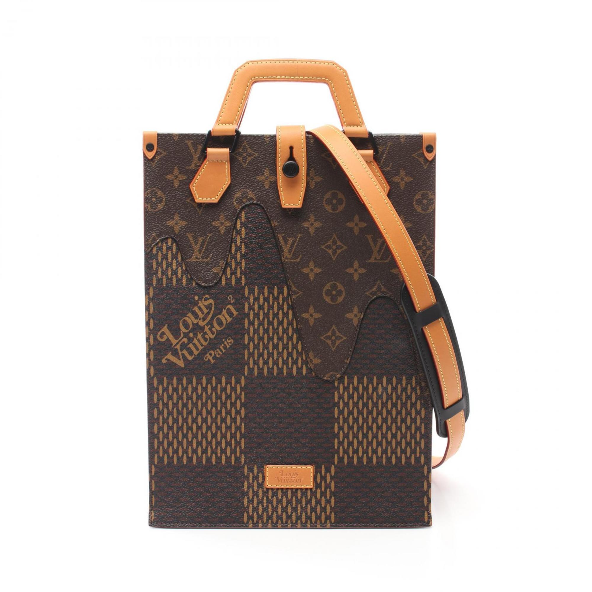 LOUIS VUITTON x NIGO Tote LV Squared Bag Coated Canvas Leather Damier Giant Men's Women's Brown N40355