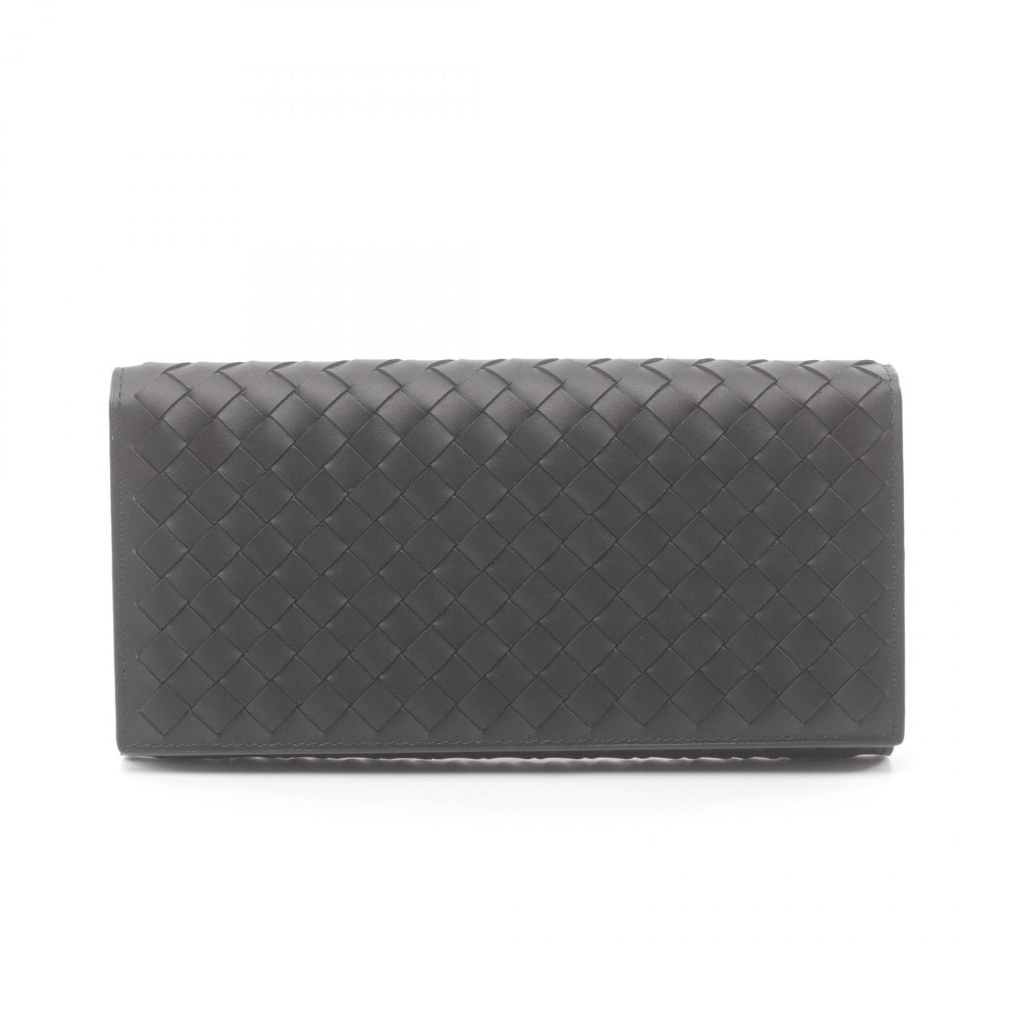 BOTTEGA VENETA Intrecciato Bi-fold Long Wallet Leather Men's Black 577559V47W11275