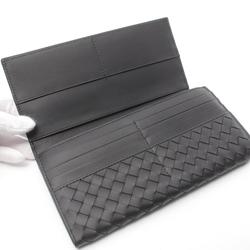 BOTTEGA VENETA Intrecciato Bi-fold Long Wallet Leather Men's Black 577559V47W11275