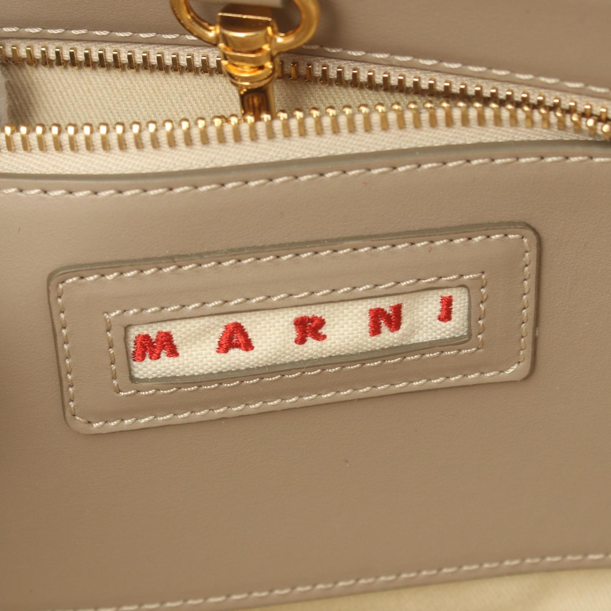 MARNI TROPICALIA Tropicalia handbag, leather bag, women's, beige