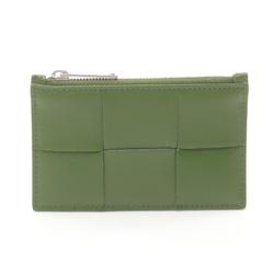 BOTTEGA VENETA Cassette Business Card Holder/Card Case Leather Women's Green 679843