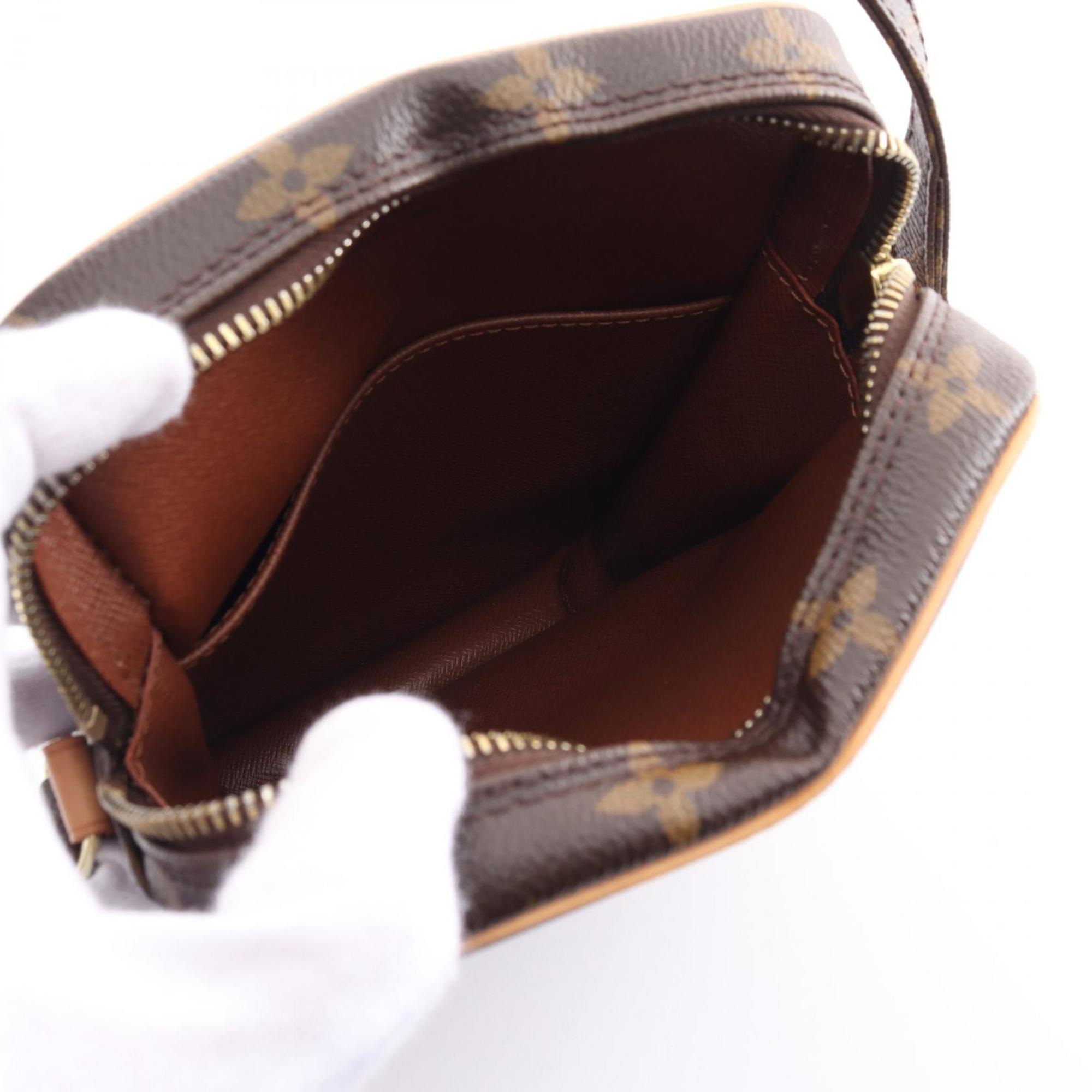 Louis Vuitton Danube Shoulder Bag, Coated Canvas, Leather, Monogram, Women's, Brown, M45266