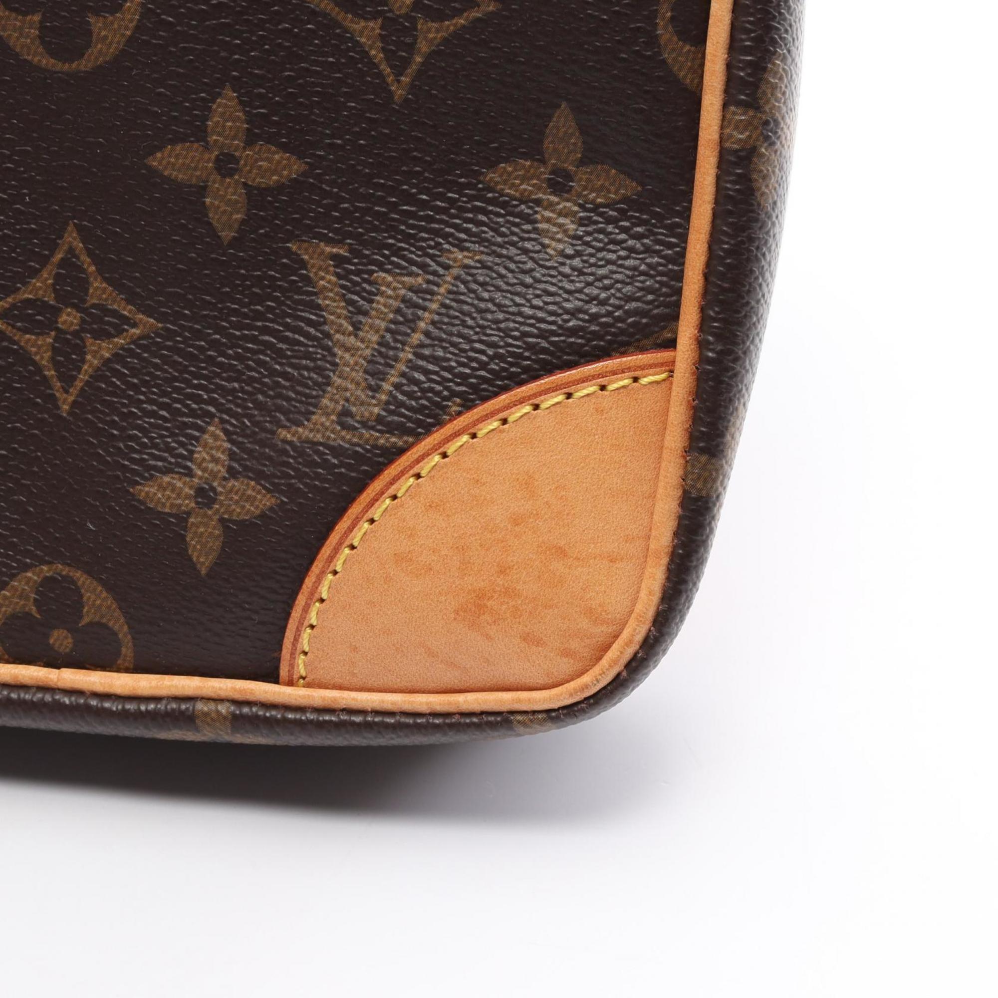 Louis Vuitton Danube Shoulder Bag, Coated Canvas, Leather, Monogram, Women's, Brown, M45266