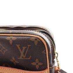 Louis Vuitton Danube Shoulder Bag, Coated Canvas, Leather, Monogram, Women's, Brown, M45266