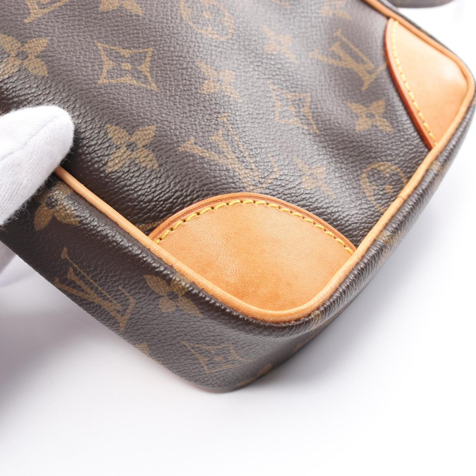 Louis Vuitton Danube Shoulder Bag, Coated Canvas, Leather, Monogram, Women's, Brown, M45266