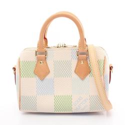 Louis Vuitton Speedy Bandouliere 20 Handbag Bag Coated Canvas Leather Damier Women's Beige Green Blue N40515