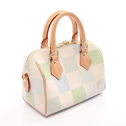 Louis Vuitton Speedy Bandouliere 20 Handbag Bag Coated Canvas Leather Damier Women's Beige Green Blue N40515