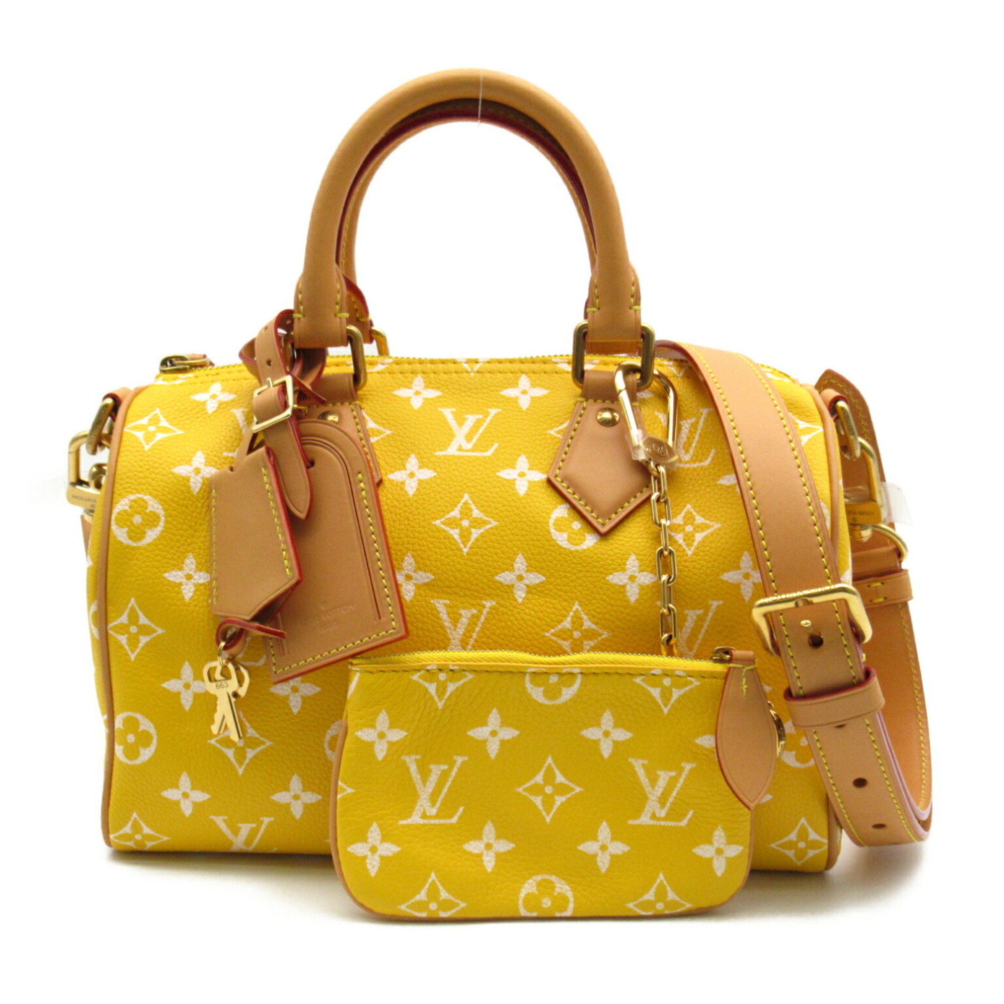 Louis Vuitton Speedy P9 Bandouliere 25 Shoulder Bag Leather Monogram Women's Yellow Jaune Matte M24426