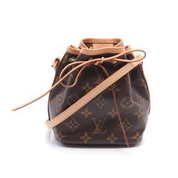 Louis Vuitton Nano Noe Shoulder Bag, Coated Canvas, Leather, Monogram, Women's, Brown, M41346