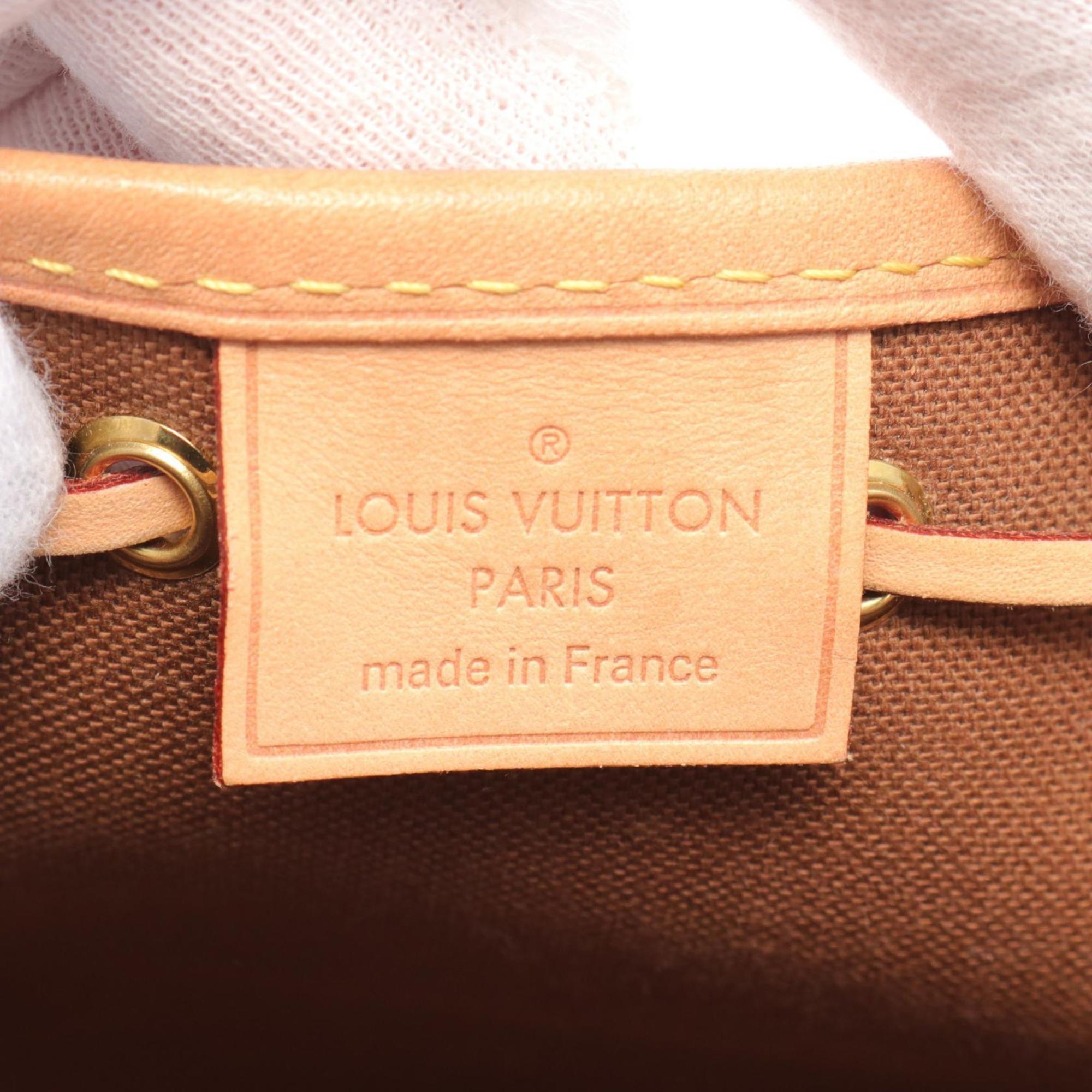 Louis Vuitton Nano Noe Shoulder Bag, Coated Canvas, Leather, Monogram, Women's, Brown, M41346