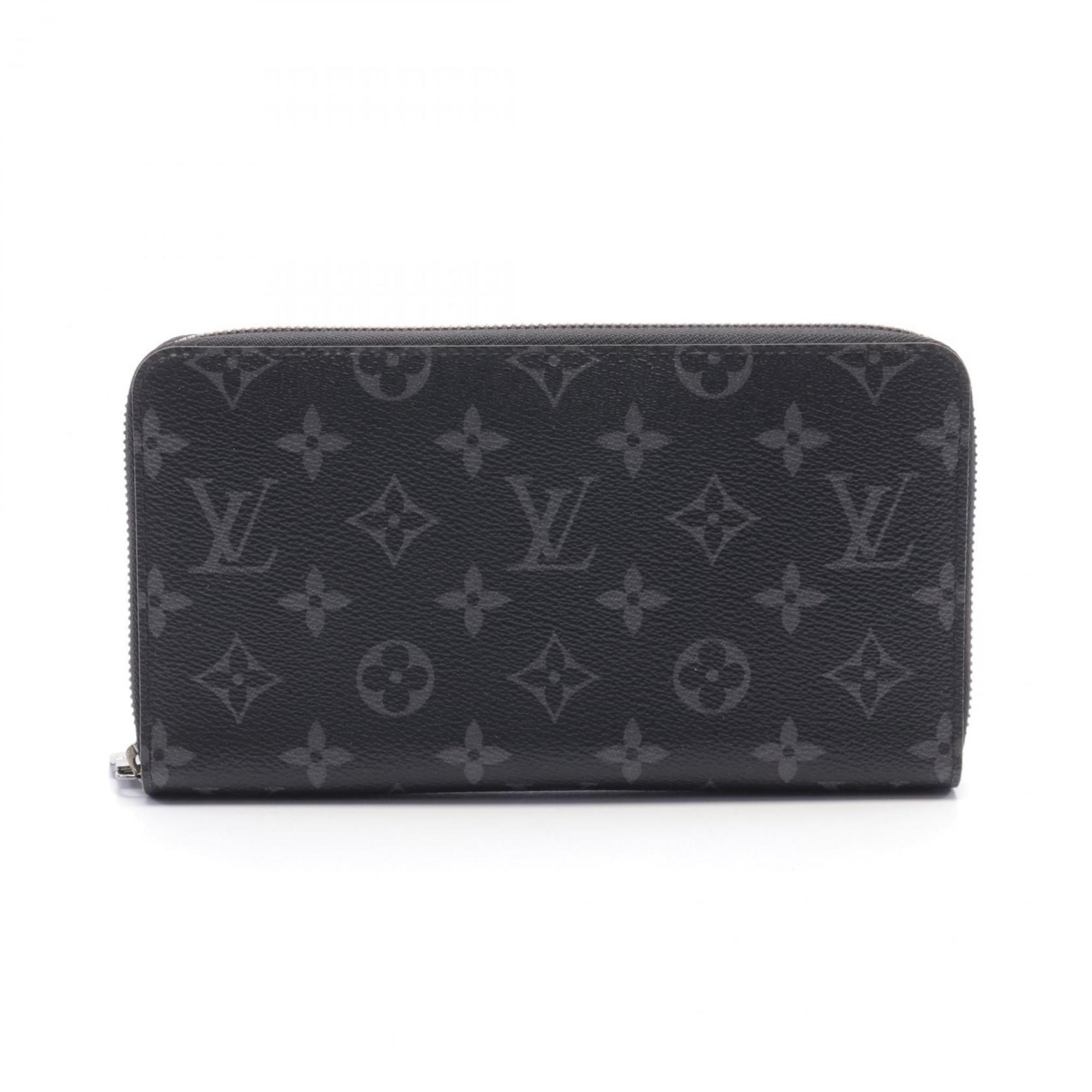 Louis Vuitton Zippy Organizer NM Monogram Eclipse Round Long Wallet Coated Canvas Men's Black M82081