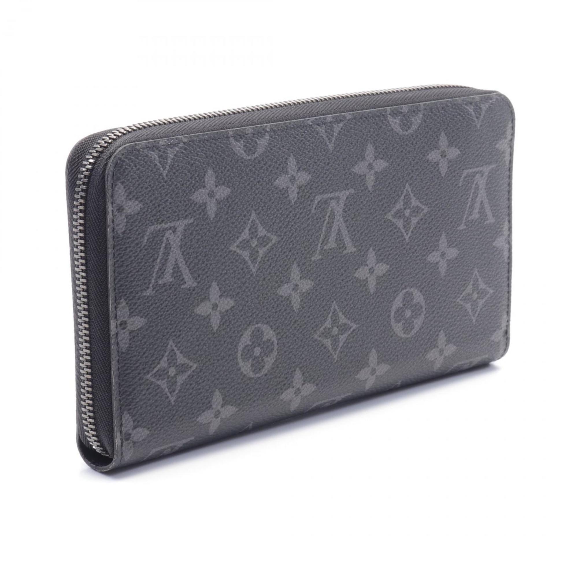 Louis Vuitton Zippy Organizer NM Monogram Eclipse Round Long Wallet Coated Canvas Men's Black M82081