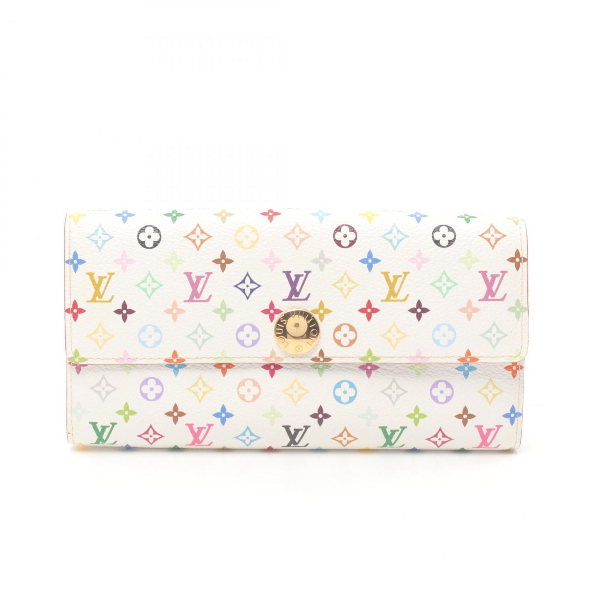 Louis Vuitton LOUIS VUITTON Portefeuille Sarah Monogram Multicolor Blanc Bi-fold Long Wallet Coated Canvas Women's White M93532