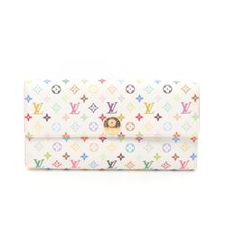 Louis Vuitton LOUIS VUITTON Portefeuille Sarah Monogram Multicolor Blanc Bi-fold Long Wallet Coated Canvas Women's White M93532