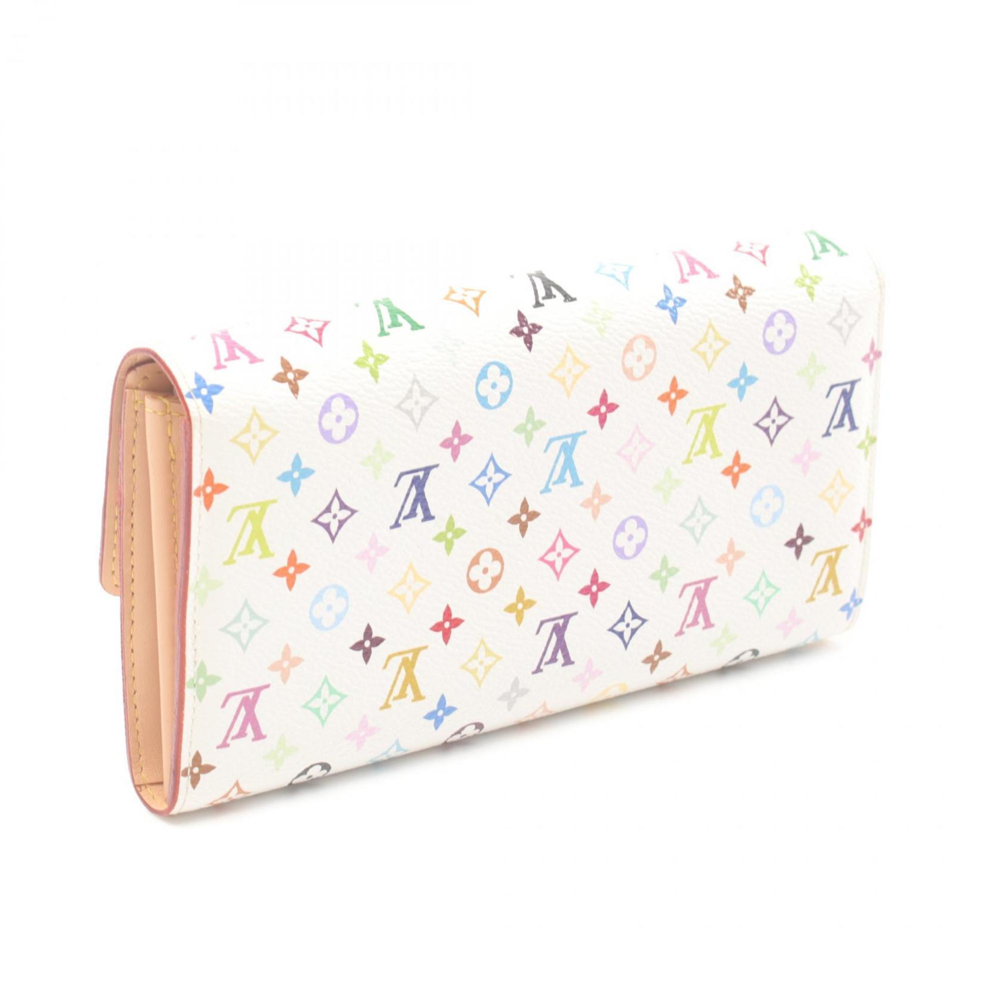 Louis Vuitton LOUIS VUITTON Portefeuille Sarah Monogram Multicolor Blanc Bi-fold Long Wallet Coated Canvas Women's White M93532