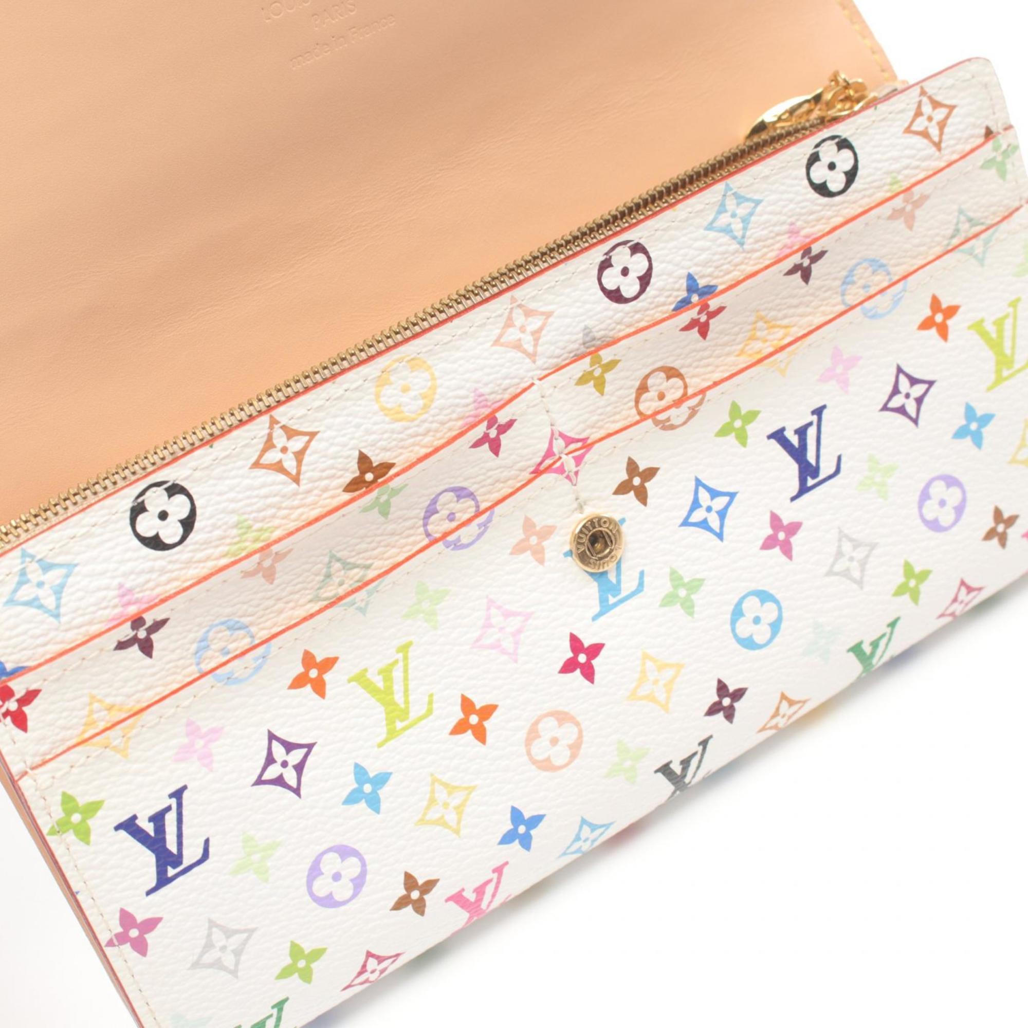 Louis Vuitton LOUIS VUITTON Portefeuille Sarah Monogram Multicolor Blanc Bi-fold Long Wallet Coated Canvas Women's White M93532