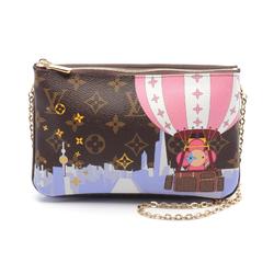 Louis Vuitton LOUIS VUITTON Pochette Double Zip Shoulder Bag Coated Canvas Leather Monogram Vivienne Women's Brown Multicolor M68486