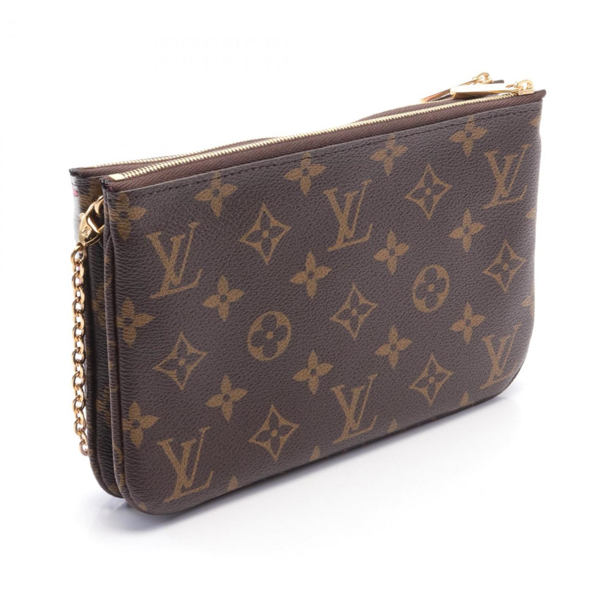 Louis Vuitton LOUIS VUITTON Pochette Double Zip Shoulder Bag Coated Canvas Leather Monogram Vivienne Women's Brown Multicolor M68486