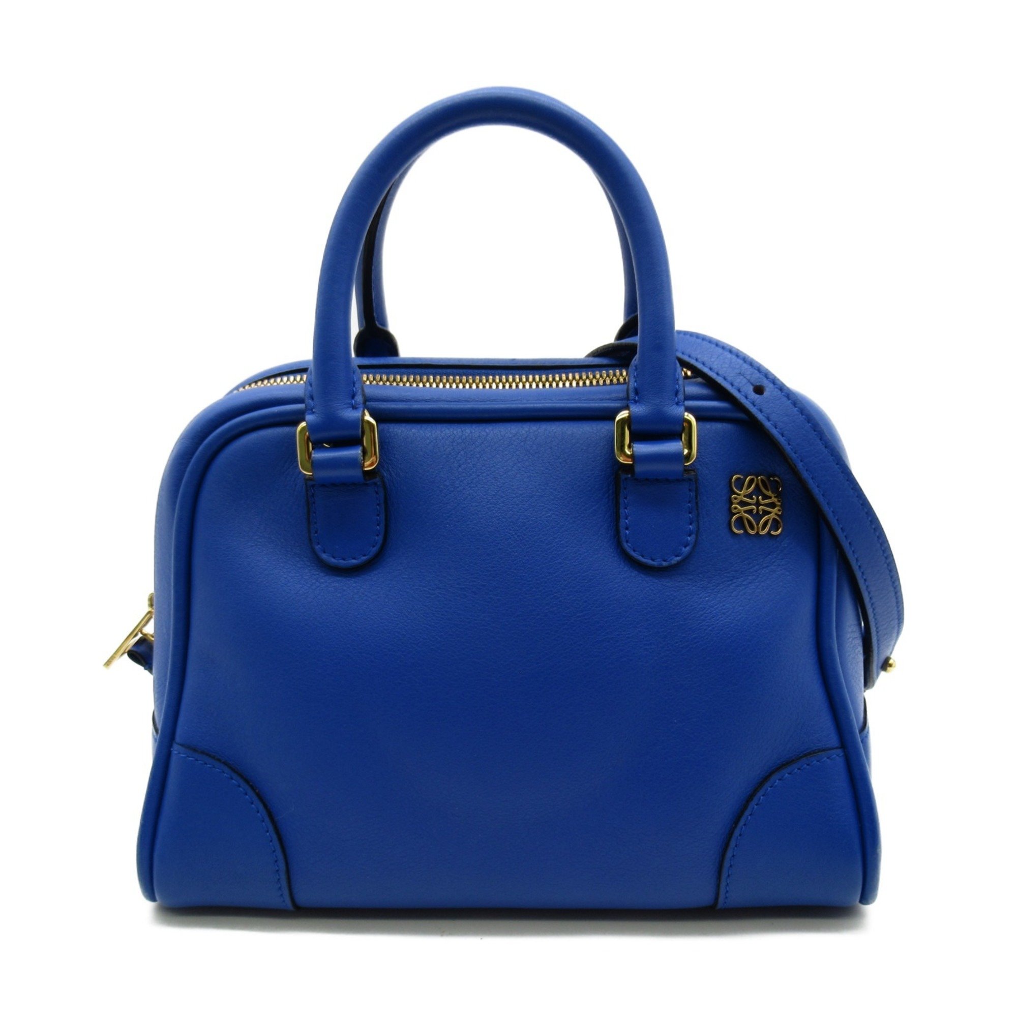 LOEWE Amazona 75 Handbag, Lambskin, Women's, Blue, 301.30P.L01