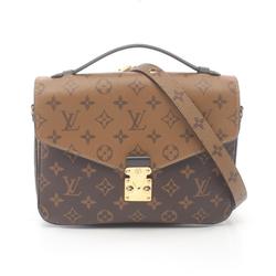 Louis Vuitton Metis MM Pochette Handbag, Coated Canvas, Leather, Monogram Reverse, Women's, Brown, Black, M44876