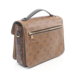 Louis Vuitton Metis MM Pochette Handbag, Coated Canvas, Leather, Monogram Reverse, Women's, Brown, Black, M44876