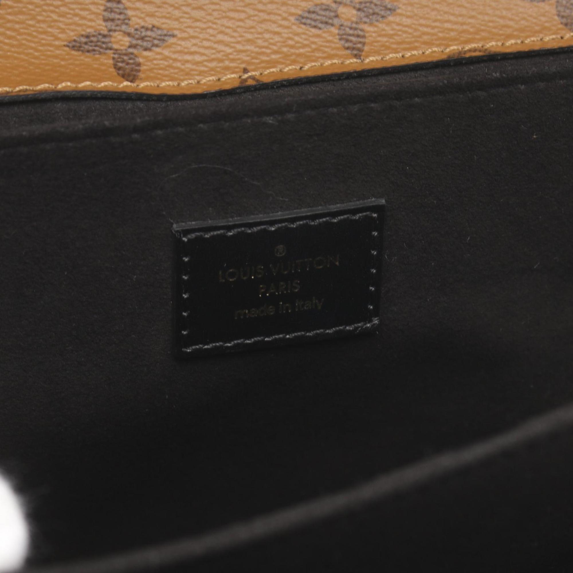 Louis Vuitton Metis MM Pochette Handbag, Coated Canvas, Leather, Monogram Reverse, Women's, Brown, Black, M44876