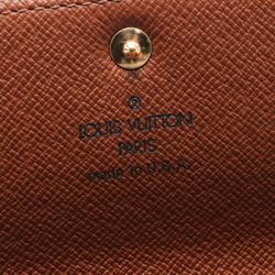 Louis Vuitton LOUIS VUITTON Pochette Porte Monnaie Credit Monogram Bi-fold Long Wallet Coated Canvas Women's Brown M61726