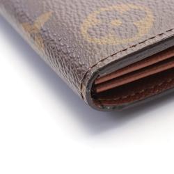 Louis Vuitton LOUIS VUITTON Pochette Porte Monnaie Credit Monogram Bi-fold Long Wallet Coated Canvas Women's Brown M61726