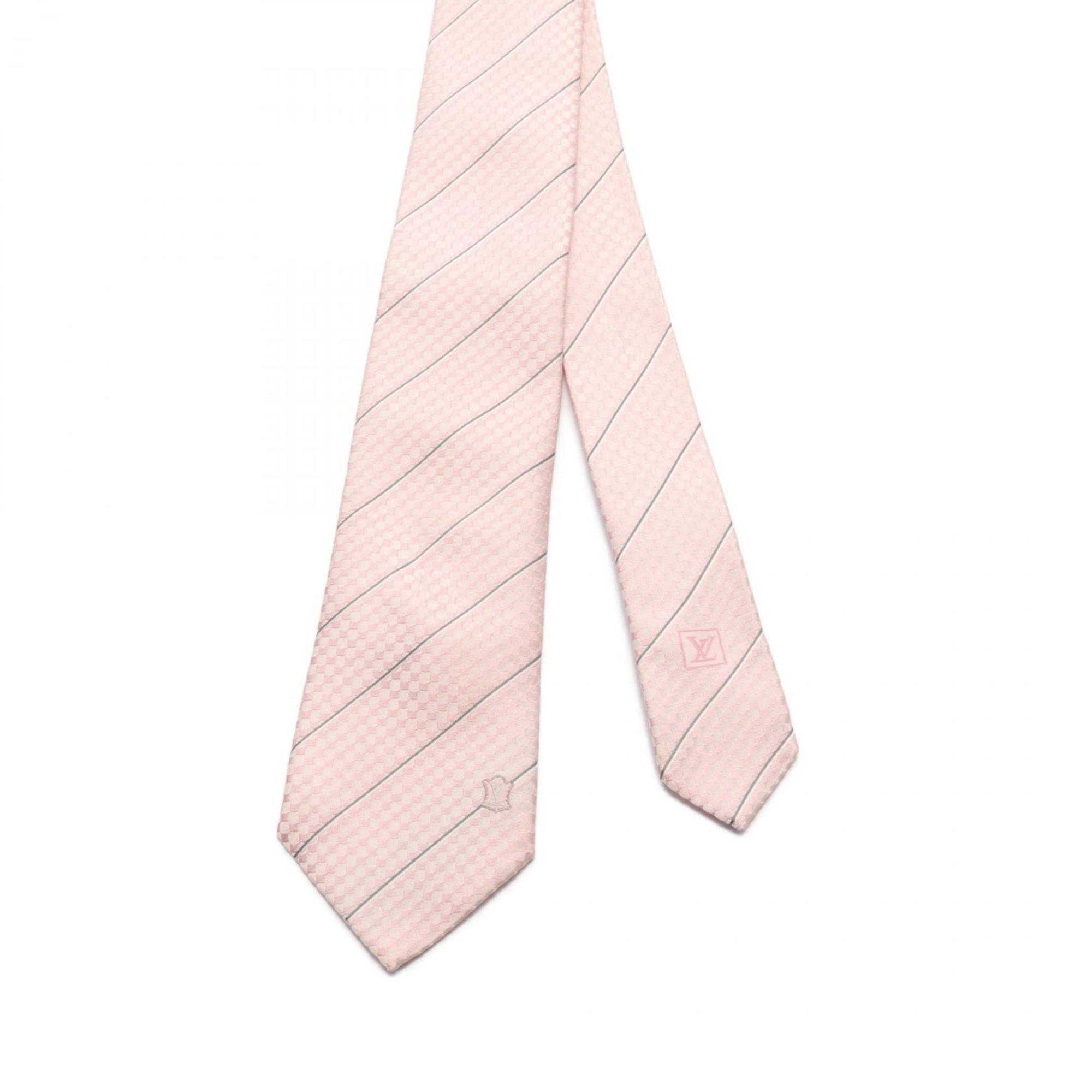 LOUIS VUITTON Cravit Ec Rose Clair Necktie Clothing Silk Men's Pink Grey White M67981