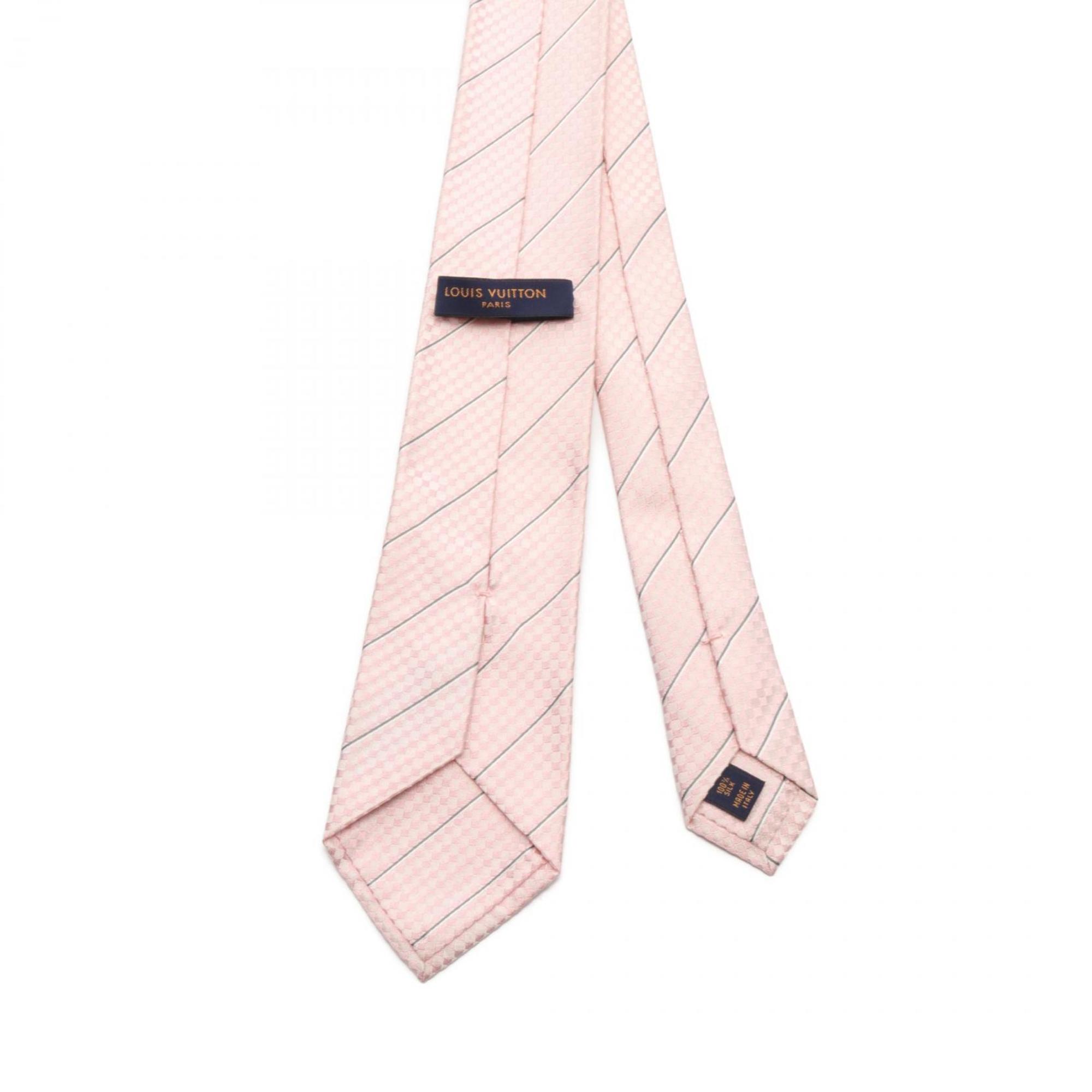 LOUIS VUITTON Cravit Ec Rose Clair Necktie Clothing Silk Men's Pink Grey White M67981