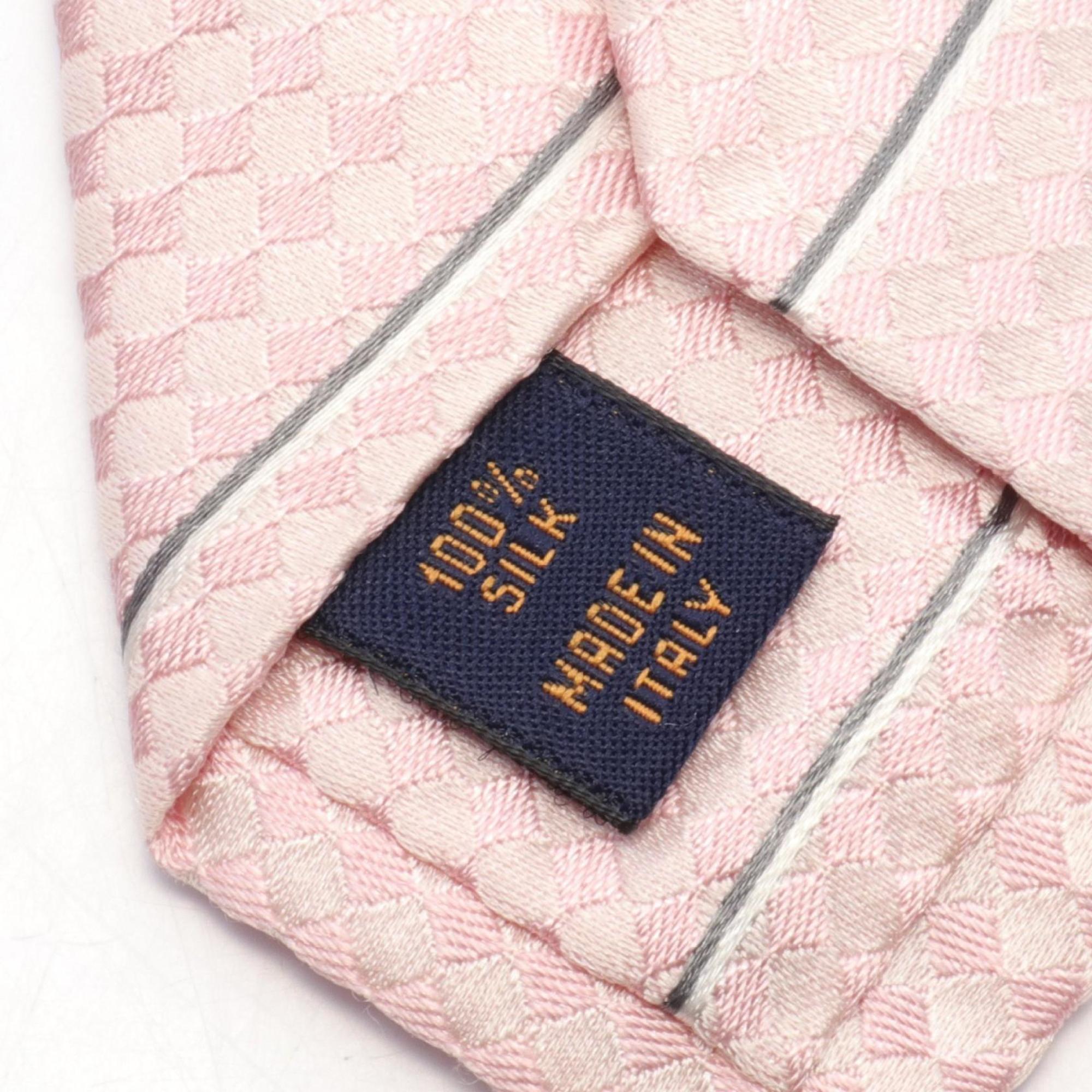 LOUIS VUITTON Cravit Ec Rose Clair Necktie Clothing Silk Men's Pink Grey White M67981