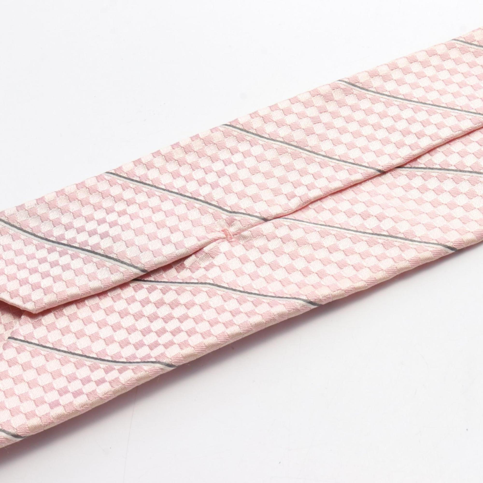 LOUIS VUITTON Cravit Ec Rose Clair Necktie Clothing Silk Men's Pink Grey White M67981