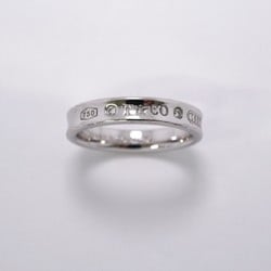 Tiffany Ring Narrow 2PD Diamond K18WG White Gold Size 16 Men's