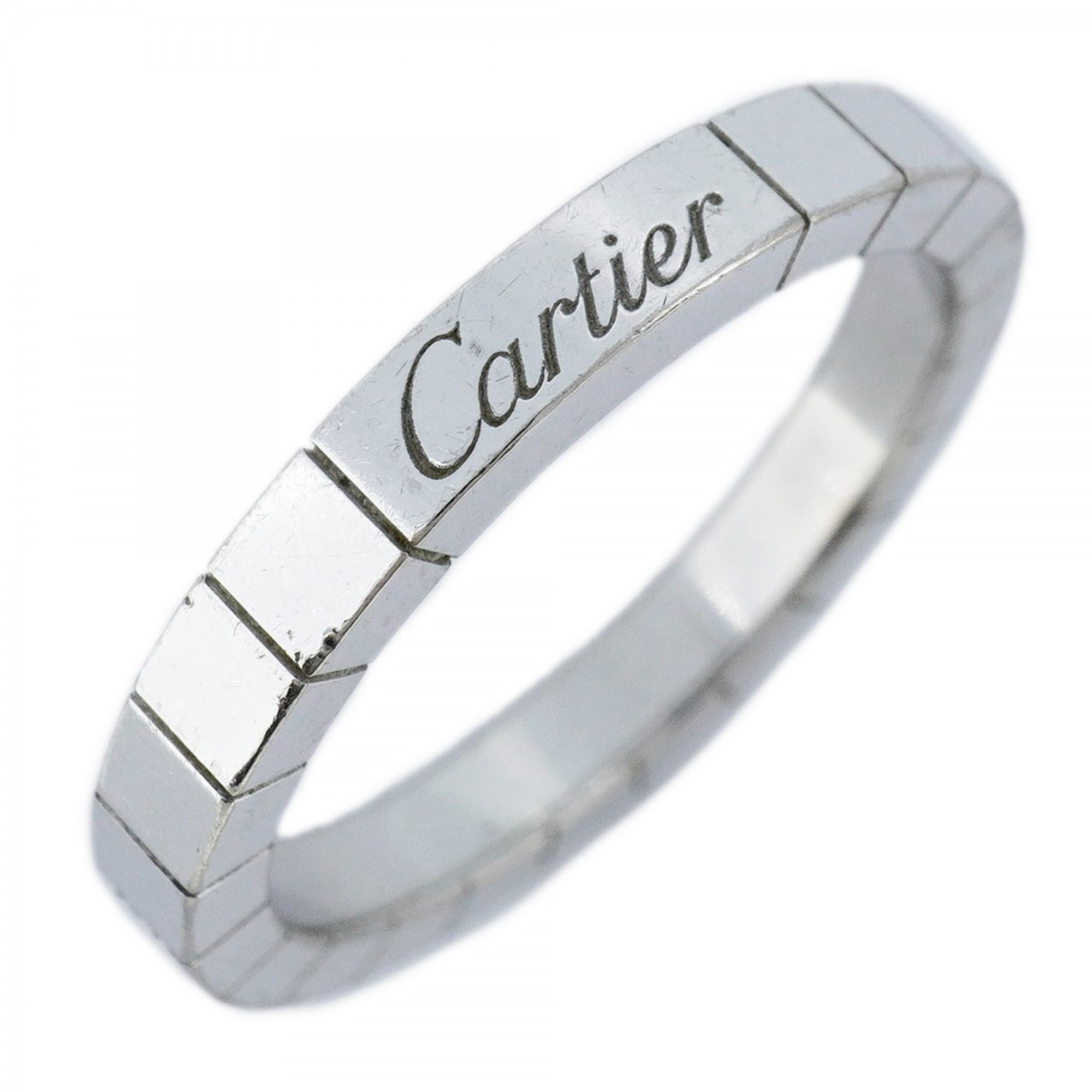 Cartier Ring Lanier K18WG White Gold #60 Men's