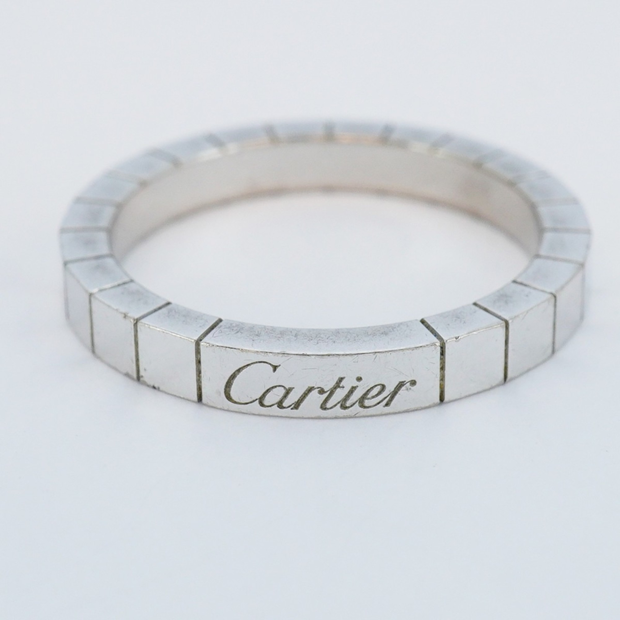 Cartier Ring Lanier K18WG White Gold #60 Men's