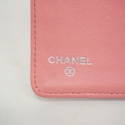 Chanel Long Wallet Matelasse Lambskin Pink Women's