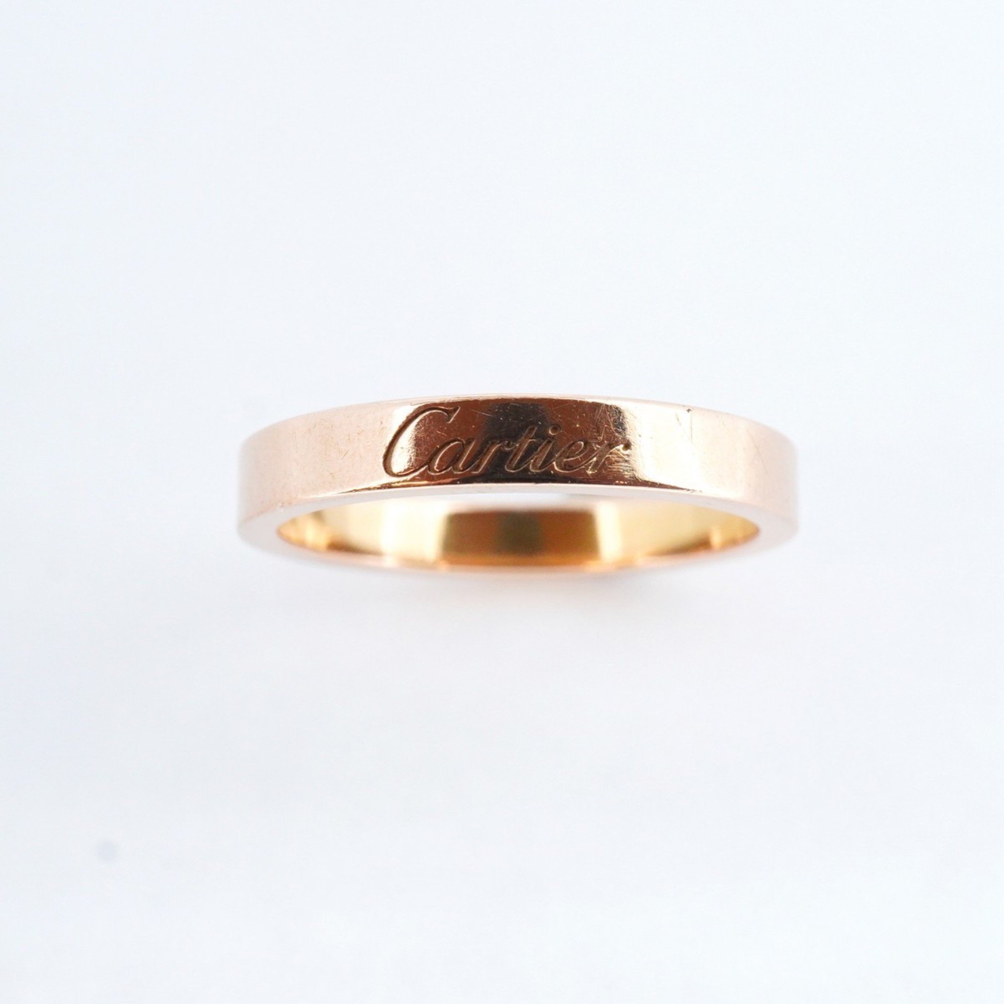 Cartier Ring Engraved K18PG Pink Gold #53 Ladies