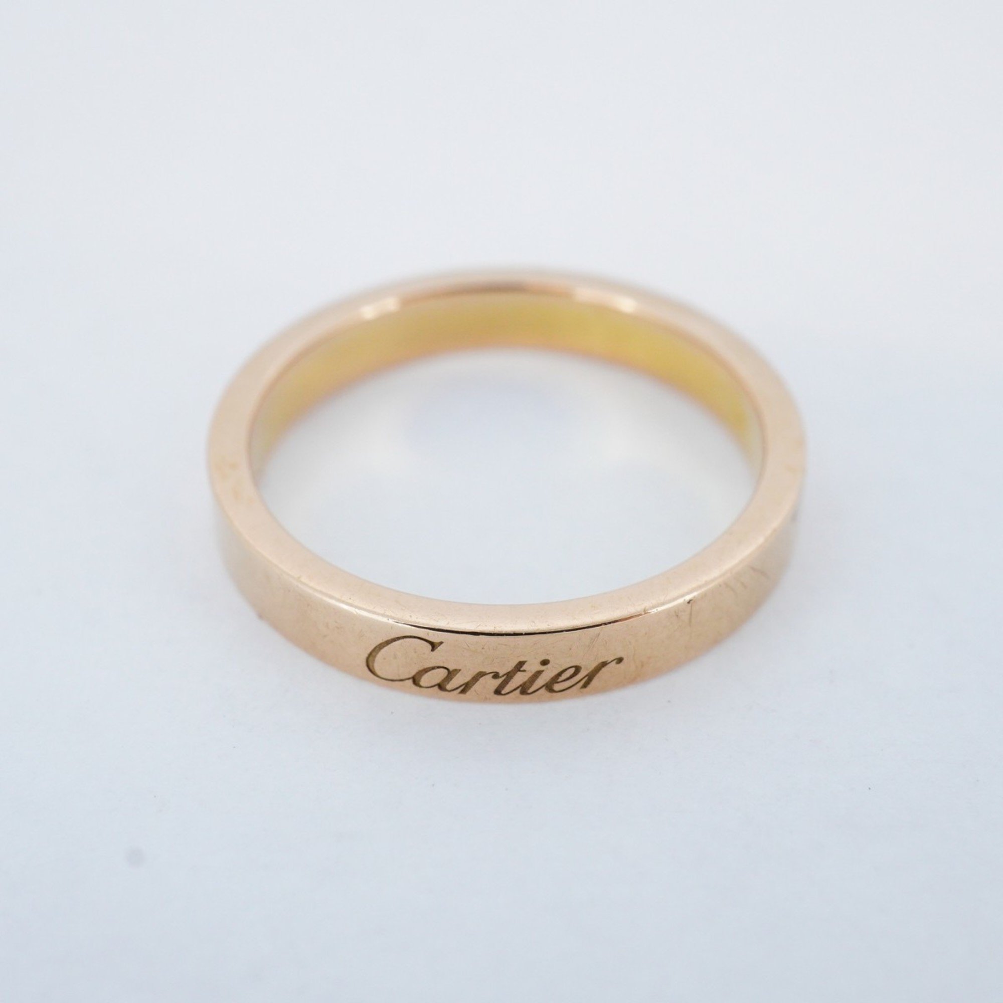 Cartier Ring Engraved K18PG Pink Gold #53 Ladies