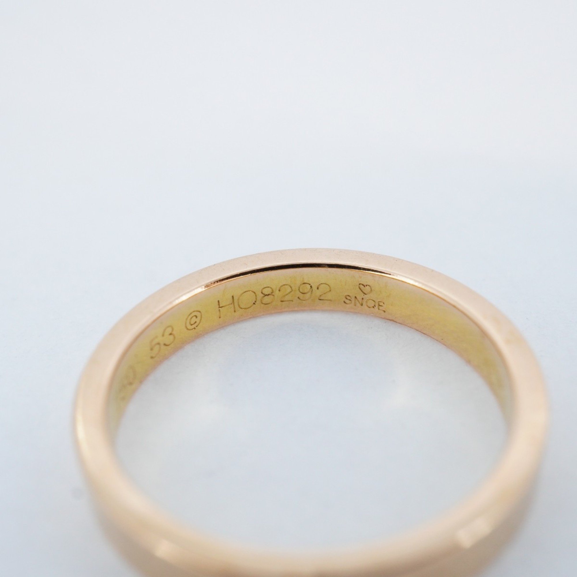 Cartier Ring Engraved K18PG Pink Gold #53 Ladies