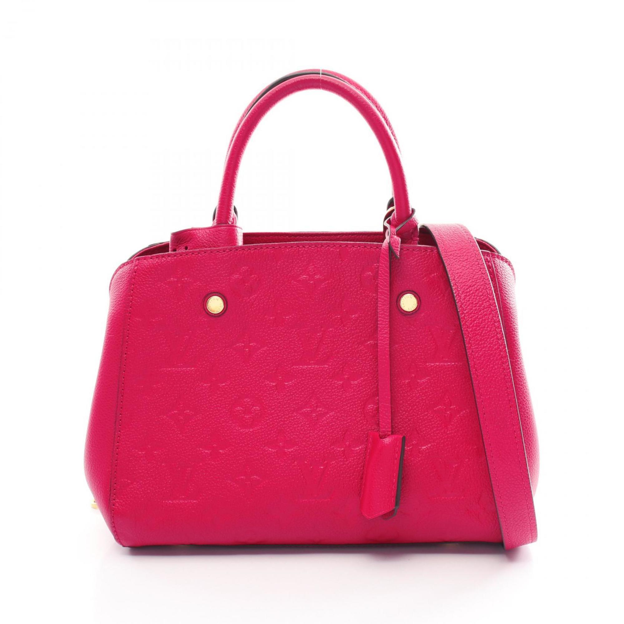 Louis Vuitton LOUIS VUITTON Montaigne BB Monogram Empreinte Dahlia Handbag Bag Leather Women's Red M50038