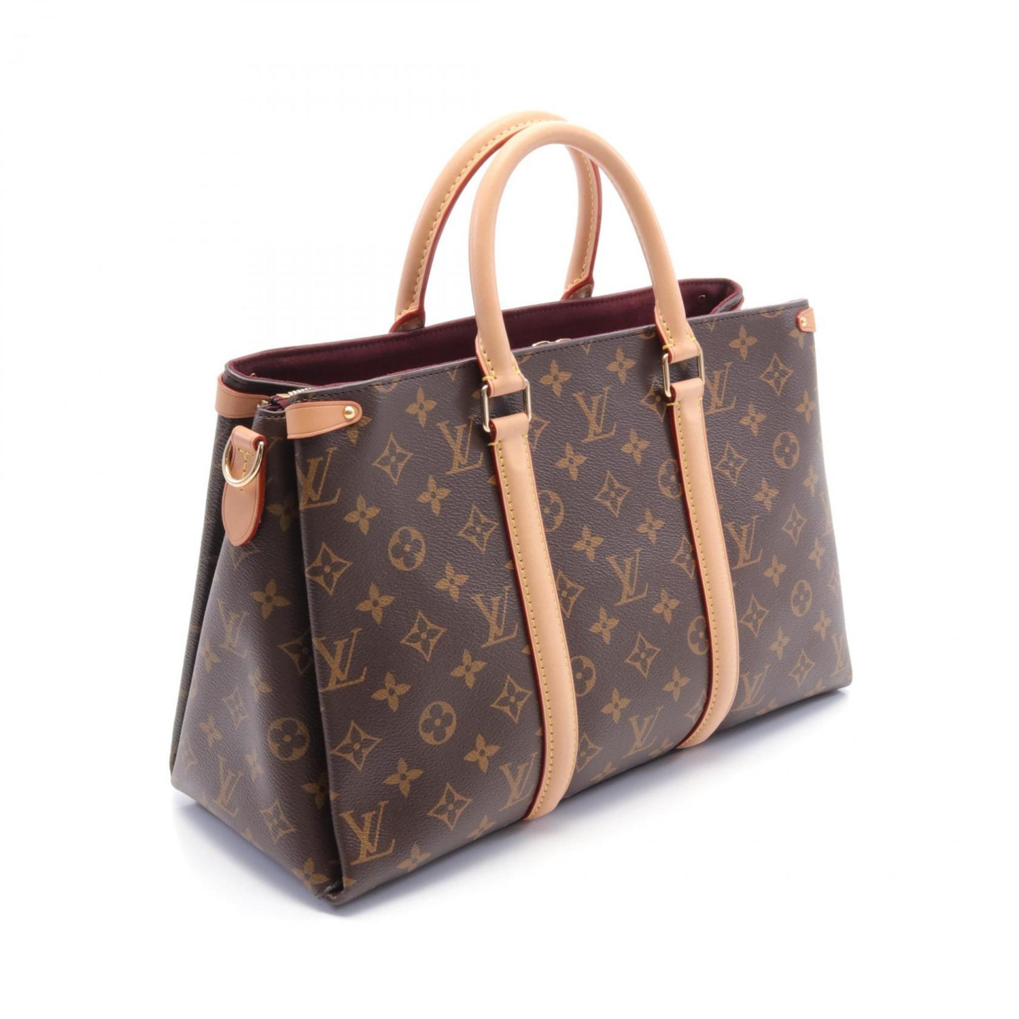 Louis Vuitton Soufflot MM Handbag Bag Coated Canvas Leather Monogram Women's Brown M44816