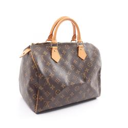 Louis Vuitton Speedy 30 Monogram Handbag Bag Coated Canvas Leather Women's Brown M41526