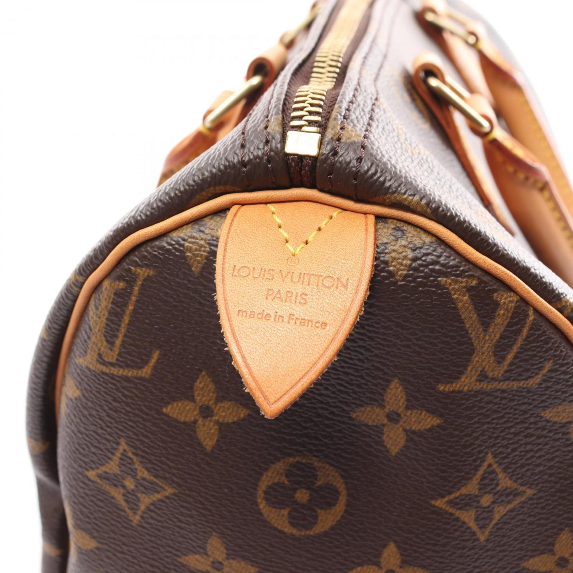 Louis Vuitton Speedy 30 Monogram Handbag Bag Coated Canvas Leather Women's Brown M41526