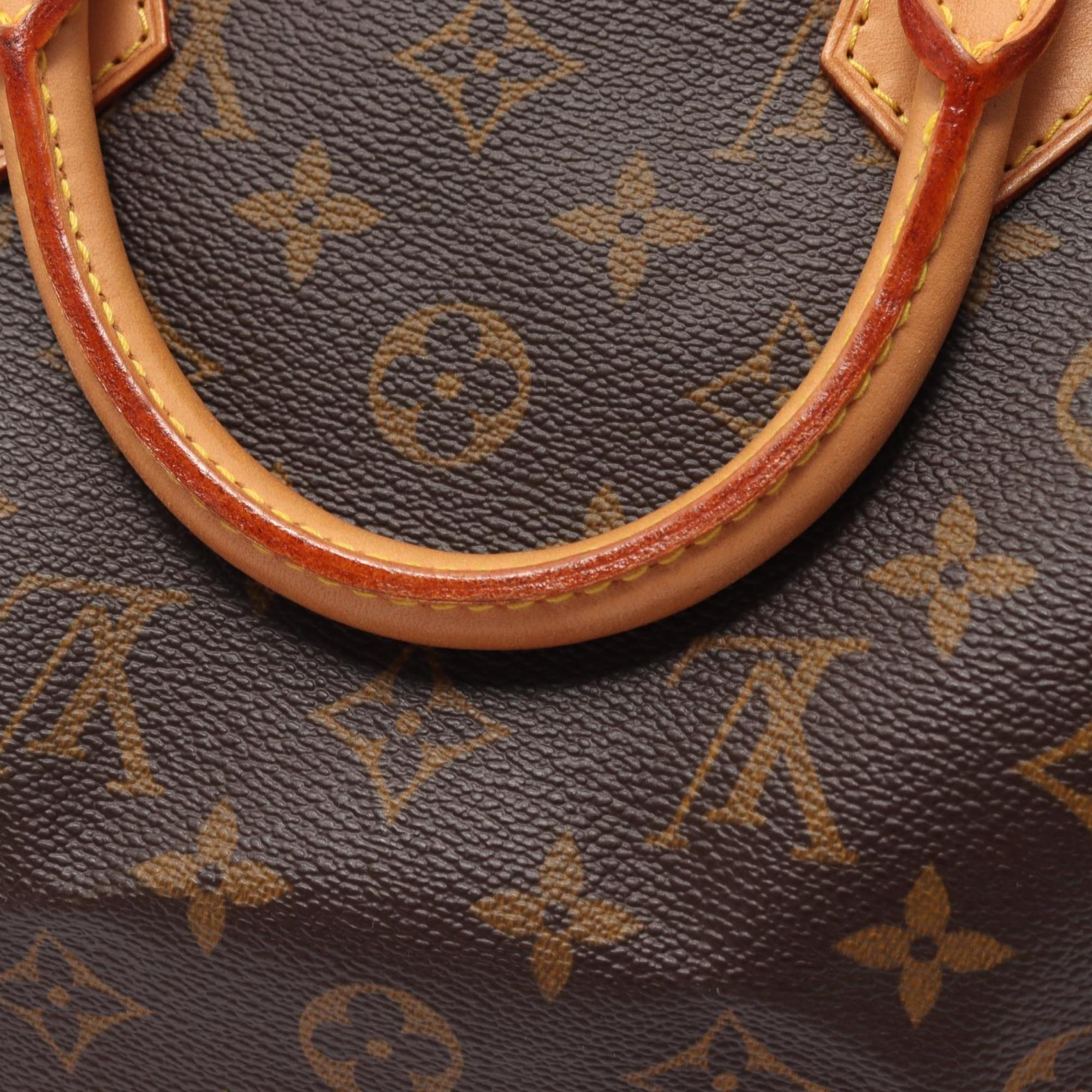 Louis Vuitton Speedy 30 Monogram Handbag Bag Coated Canvas Leather Women's Brown M41526