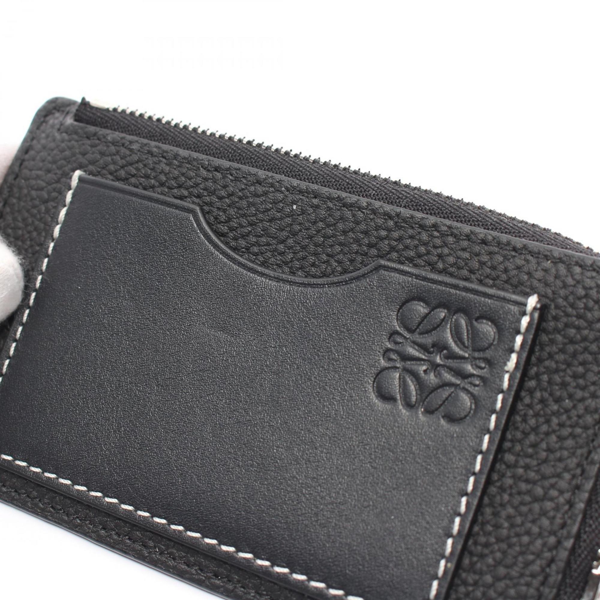 LOEWE Coin Card Holder Wallet/Coin Case Wallet Leather Women's Black