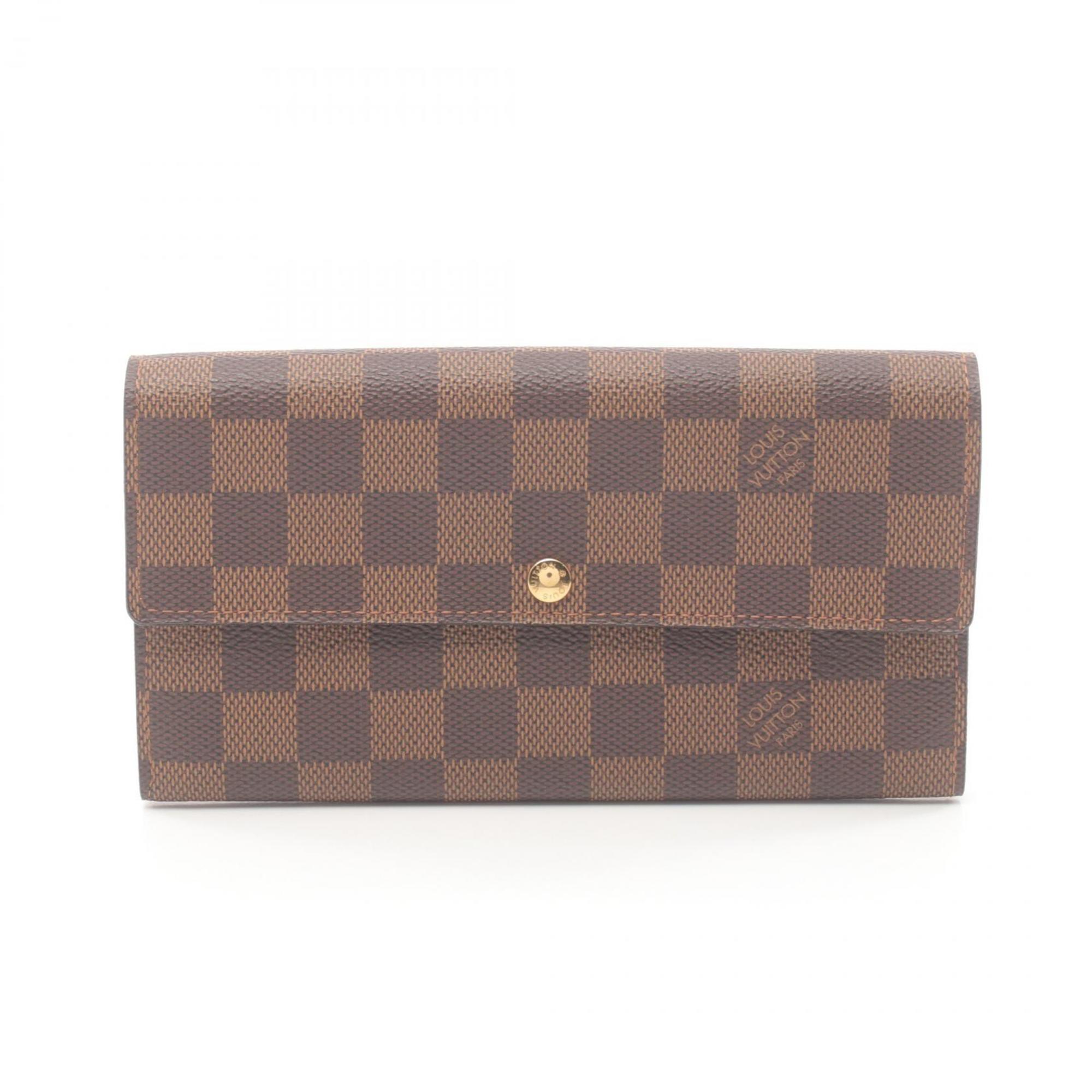 Louis Vuitton LOUIS VUITTON Portefeuille Sarah Bi-fold Long Wallet Coated Canvas Leather Damier Women's Brown N61734