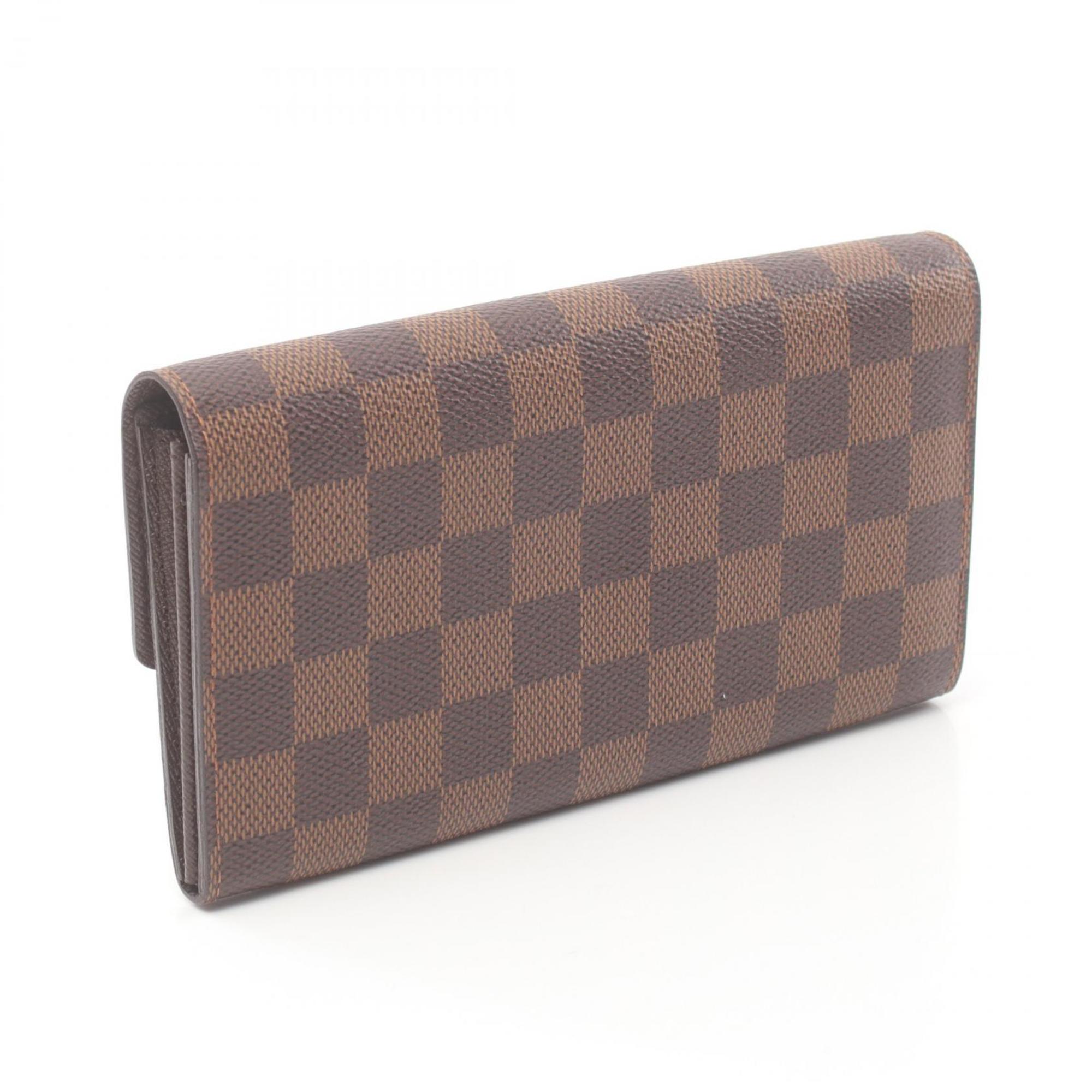 Louis Vuitton LOUIS VUITTON Portefeuille Sarah Bi-fold Long Wallet Coated Canvas Leather Damier Women's Brown N61734